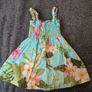 NWOT RJC Made In Hawaii  Blue Floral Top Cinched  Size 2 T